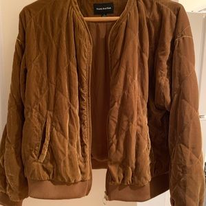 Frank and Oak Velvet zippered jacket